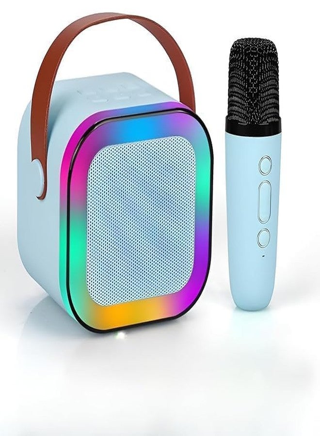 Magicwand® K12【USB-C-Charging Pink with 1 Mic】【Blue】 Kids Karaoke Microphone Wireless Bluetooth Speaker with RGB LED Lighting for Kids - Image 1